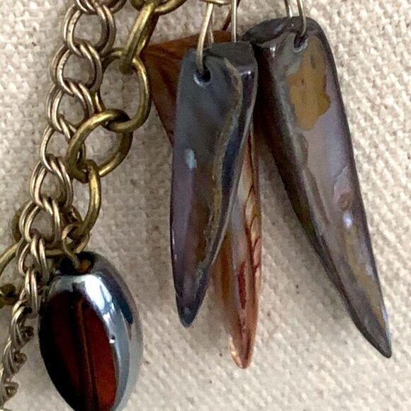 Chico’s Boho Tribal Long Necklace - Double Strand with Mixed Metal Charms - Picture 4 of 8